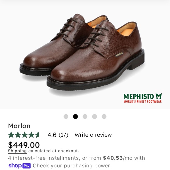 Men’s Sz 11 Mephisto Marlon Leather Derby main image 8